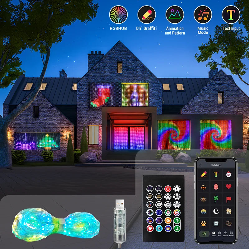 EnchantGlow Dynamic Curtain Lights