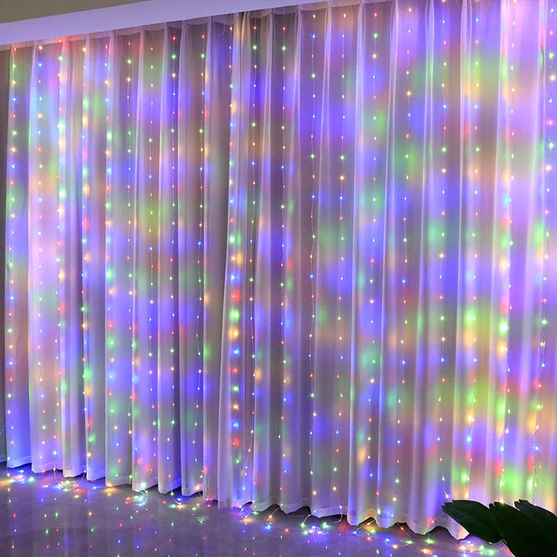 TwinkleGlow LED Fairy Curtain Lights
