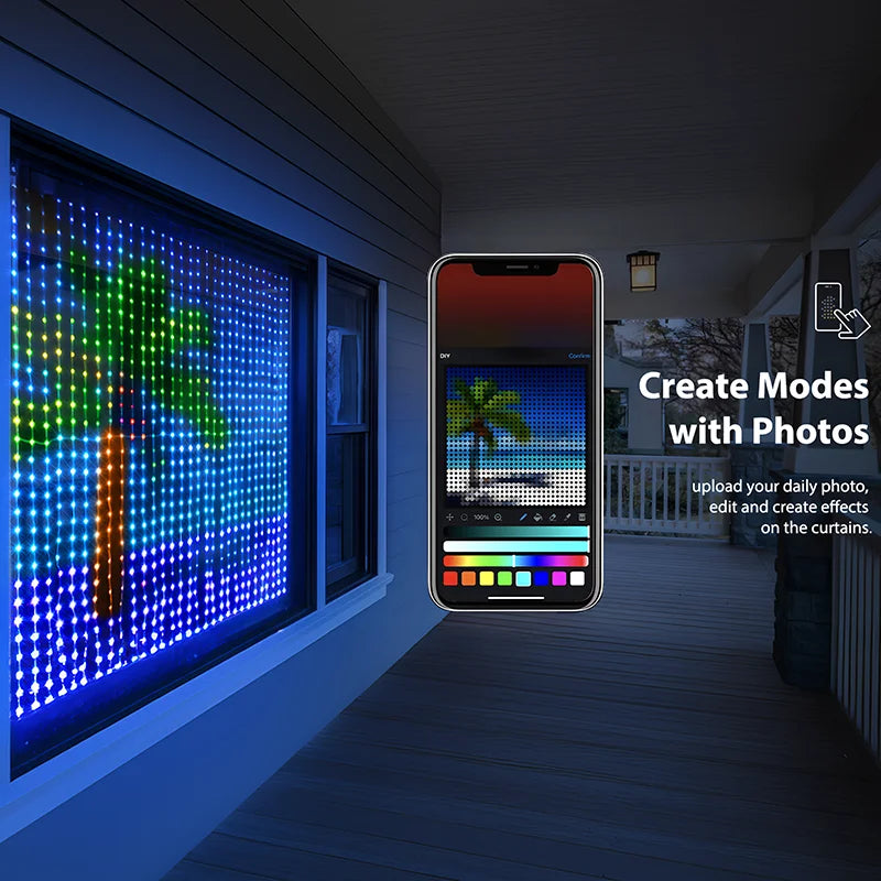 EnchantGlow Dynamic Curtain Lights