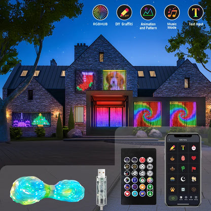 EnchantGlow Dynamic Curtain Lights